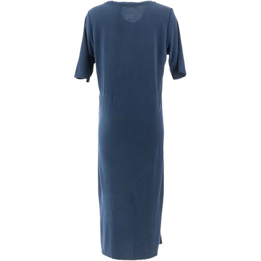 Halston Ruched Waist Elbow-Sleeve Midi Dress - Picture 3 of 4